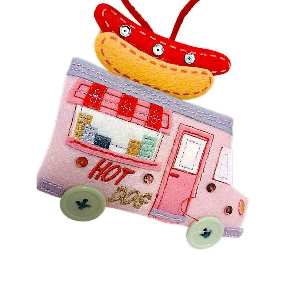 2 Ornaments TARGET 2022 WONDERSHOP Felt Hot Dog & Taco Truck Christmas - Picture 2 of 5